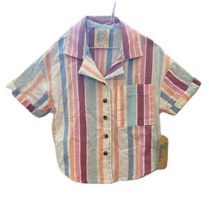 THEREABOUTS  GIRLS MULTI STRIPE TOP